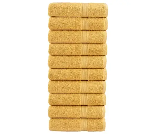 Dušas Dvieļi Solund, 10 Gab., Zelta Krāsā, 70X140 Cm, 600 Gsm Vidaxl