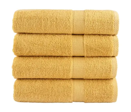 Vonios Rankšluosčiai Solund, 4Vnt., Auksiniai 100X150Cm 600G/M²