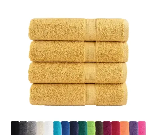 Vonios Rankšluosčiai Solund, 4Vnt., Auksiniai 100X150Cm 600G/M²