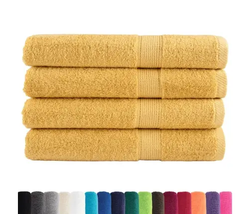 Pirts Dvieļi Solund, 4 Gab., Zelta Krāsā, 80X200 Cm, 600 Gsm Vidaxl