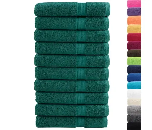 Dvieļi Solund, 10 Gab., Zaļi, 100X200 Cm, 600 Gsm Vidaxl