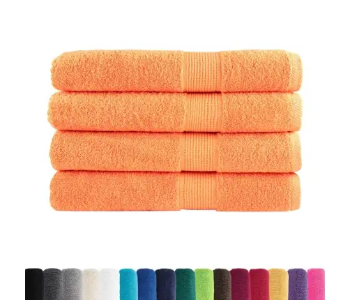 Pirts Dvieļi Solund, 4 Gab., Oranži, 80X200 Cm, 600 Gsm Vidaxl