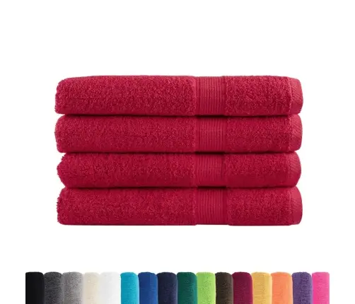 Rätikud Solund 4 Tk, Punane, 100X200 cm 600 Gsm