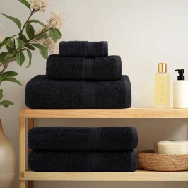 Mazgājamie Dvieļi Solund 4 Pcs Melna Kokvilna Vidaxl