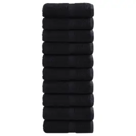 Augstākās Kvalitātes Dvieļi, Solund, 10 Gab., Melni, 30X30 Cm, 600 G/M² Vidaxl