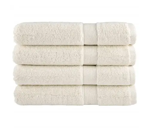 Pirties Rankšluosčiai Solund, 4Vnt., Kreminiai 80X200Cm 600G/M²