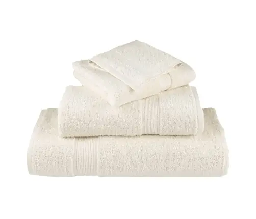 Pirties Rankšluosčiai Solund, 4Vnt., Kreminiai 80X200Cm 600G/M²