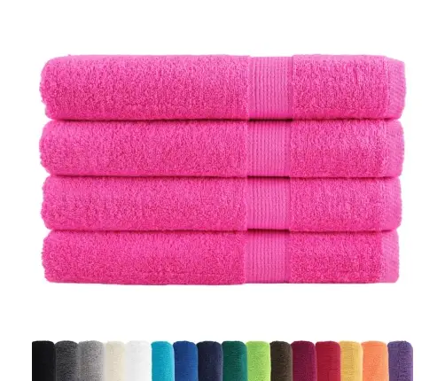 Dvieļi Solund, 4 Gab., Rozā, 100X200 Cm, 600 Gsm Vidaxl