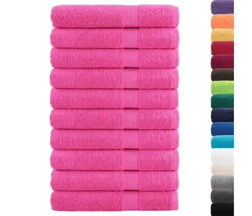 Dvieļi Solund, 10 Gab., Rozā, 100X200 Cm, 600 Gsm Vidaxl