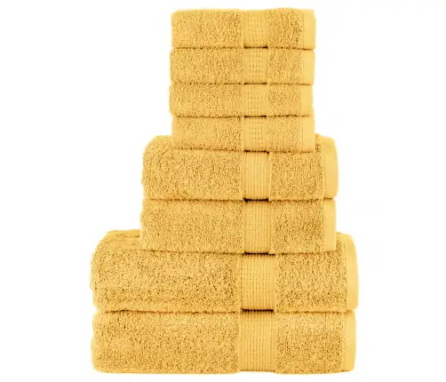 Dvieļu Komplekts Solund, 8 Gab., Zelta Krāsā, 600 Gsm Vidaxl