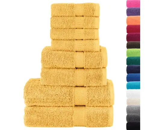 Dvieļu Komplekts Solund, 8 Gab., Zelta Krāsā, 600 Gsm Vidaxl