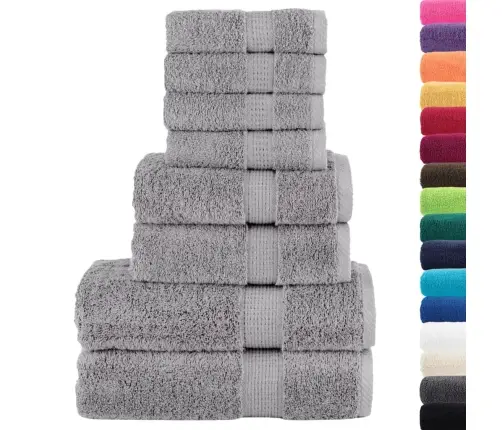 Dvieļu Komplekts Solund, 8 Gab., Pelēki, 600 Gsm Vidaxl