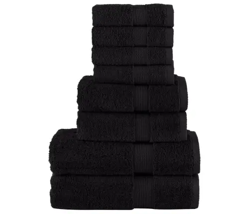 Dvieļu Komplekts Solund, 8 Gab., Melni, 600 Gsm Vidaxl