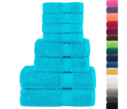 Dvieļu Komplekts Solund, 8 Gab., Tirkīzzili, 600 Gsm Vidaxl