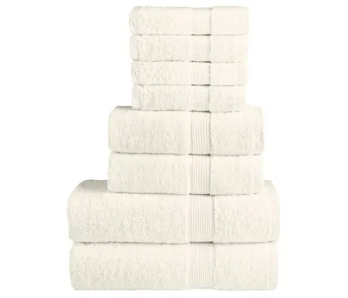 Dvieļu Komplekts Solund, 8 Gab., Krēmkrāsa, 600 Gsm Vidaxl