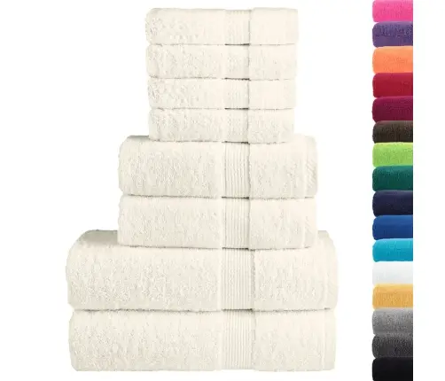 Dvieļu Komplekts Solund, 8 Gab., Krēmkrāsa, 600 Gsm Vidaxl