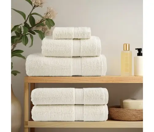 Dvieļu Komplekts Solund, 8 Gab., Krēmkrāsa, 600 Gsm Vidaxl