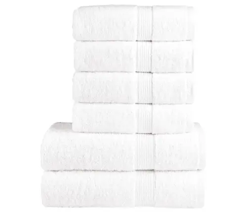 Dvieļu Komplekts Solund, 6 Gab., Balti, 600 Gsm Vidaxl