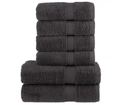 Dvieļu Komplekts Solund, 6 Gab., Antracītpelēki, 600 Gsm Vidaxl