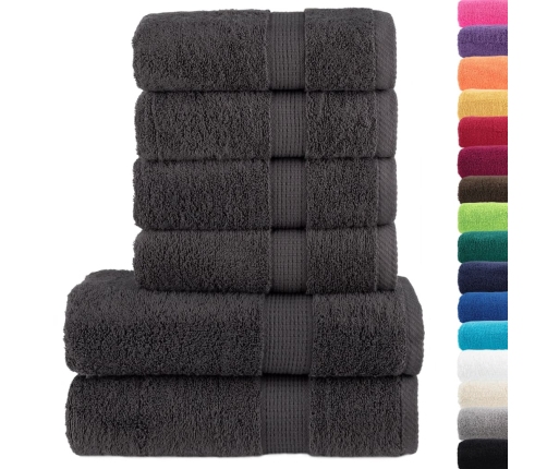 Dvieļu Komplekts Solund, 6 Gab., Antracītpelēki, 600 Gsm Vidaxl