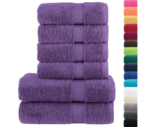 Dvieļu Komplekts Solund, 6 Gab., Violeti, 600 Gsm Vidaxl