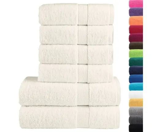 Dvieļu Komplekts Solund, 6 Gab., Krēmkrāsa, 600 Gsm Vidaxl Dvieļu Komplekts Solund, 6 Gab., Krēmkrāsa, 600 Gsm Vidaxl