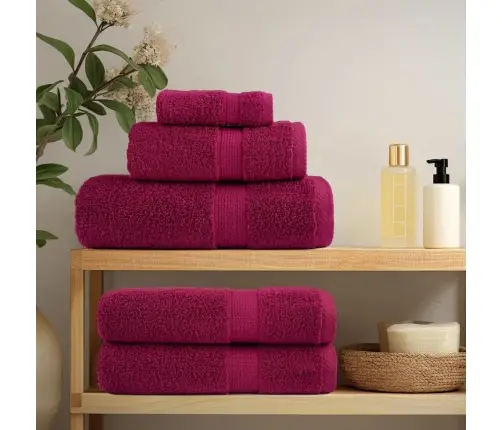 Rankšluosčių Rinkinys Solund, 12Vnt., Tamsiai Raudoni, 600G/M²