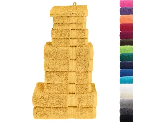 Dvieļu Komplekts Solund, 12 Gab., Zelta Krāsā, 600 Gsm Vidaxl