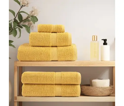 Dvieļu Komplekts Solund, 12 Gab., Zelta Krāsā, 600 Gsm Vidaxl