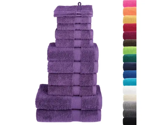 Rankšluosčių Rinkinys Solund, 12Vnt., Violetiniai, 600G/M²