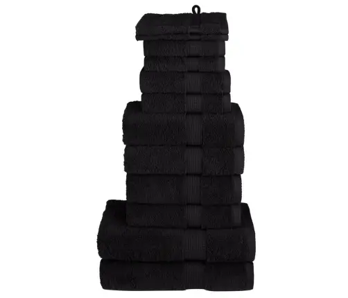 Dvieļu Komplekts Solund, 12 Gab., Melni, 600 Gsm Vidaxl