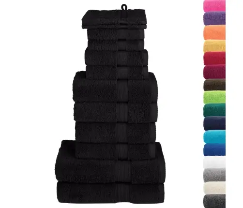 Dvieļu Komplekts Solund, 12 Gab., Melni, 600 Gsm Vidaxl