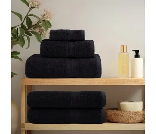 Dvieļu Komplekts Solund, 12 Gab., Melni, 600 Gsm Vidaxl