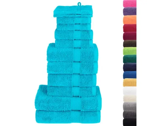Dvieļu Komplekts Solund, 12 Gab., Tirkīzzili, 600 Gsm Vidaxl Dvieļu Komplekts Solund, 12 Gab., Tirkīzzili, 600 Gsm Vidaxl
