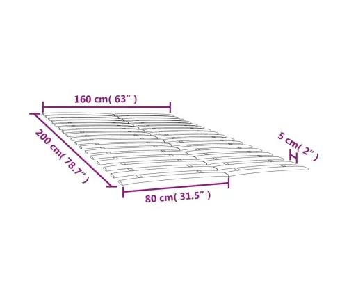 Lovos Grotelių Pakaitalai, 34 Grotelės, 2 Vnt., 80X200 Cm
