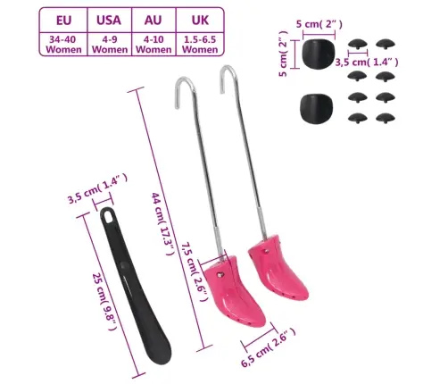 Saabaste Venitaja Koos Kingalusikaga, Roosa, Eu 34-40, Plast