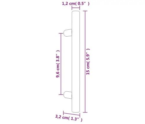 Kapi Käepidemed 20 Tk, Hõbedane, 96 Mm, Roostevaba Teras