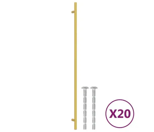 Spintelės Rankenėlės, 20Vnt., Auksinės, Nerūdijantis Plienas