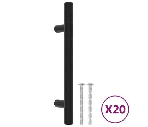 Spintelės Rankenėlės, 20Vnt., Juodos, Nerūdijantis Plienas