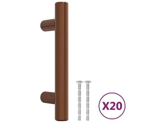 Spintelės Rankenėlės, 20Vnt., Bronzinės, Nerūdijantis Plienas