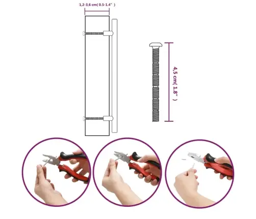 Skapja Rokturi, 10 Gab., Melni, 192 Mm, Nerūsējošais Tērauds Vidaxl