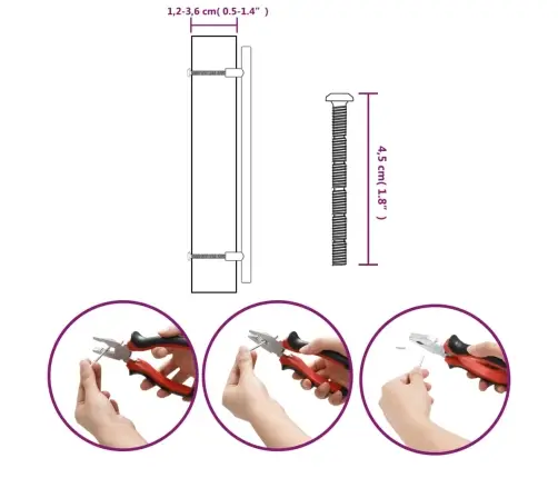 Skapja Rokturi, 10 Gab., Melni, 224 Mm, Nerūsējošais Tērauds Vidaxl