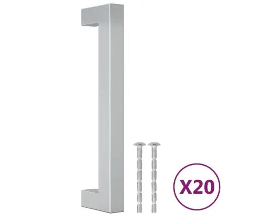 Spintelės Rankenėlės, 20Vnt., Sidabrinės, Nerūdijantis Plienas