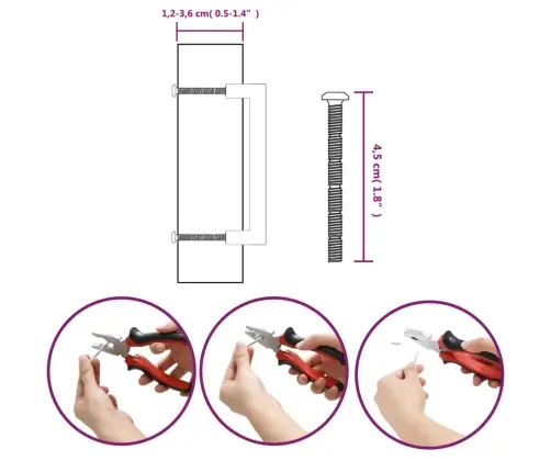 Spintelės Rankenėlės, 20Vnt., Sidabrinės, Nerūdijantis Plienas