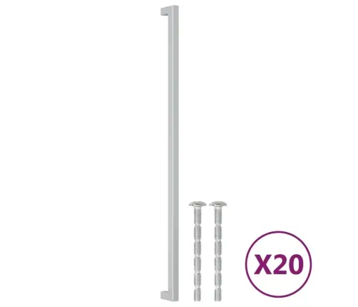 Spintelės Rankenėlės, 20Vnt., Sidabrinės, Nerūdijantis Plienas