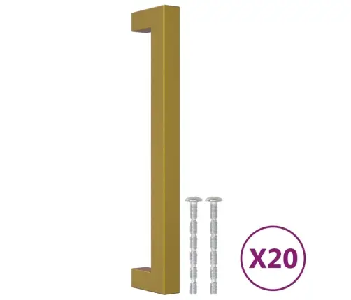 Kapi Käepidemed 20 Tk, Kuldne, 160 Mm, Roostevaba Teras