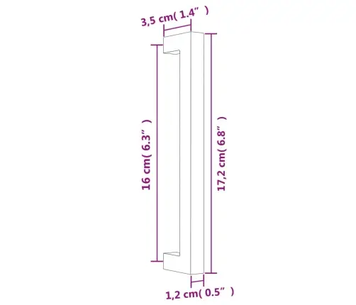 Kapi Käepidemed 20 Tk, Kuldne, 160 Mm, Roostevaba Teras