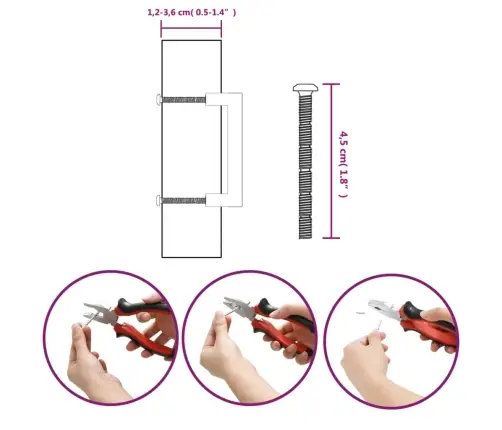 Kapi Käepidemed 20 Tk, Must, 96 Mm, Roostevaba Teras