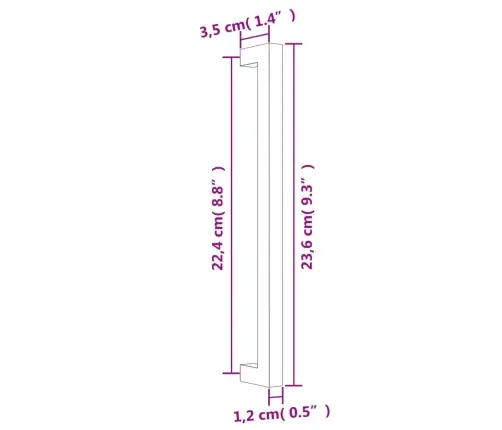 Kapi Käepidemed 20 Tk, Must, 224 Mm, Roostevaba Teras