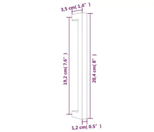 Kapi Käepidemed 20 Tk, Pronks, 192 Mm, Roostevaba Teras